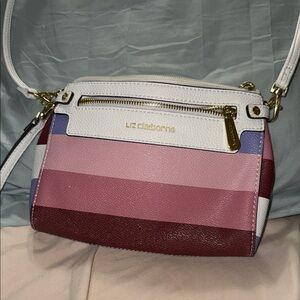 Liz Claiborne Pink and Purple Striped Crossbody Bag